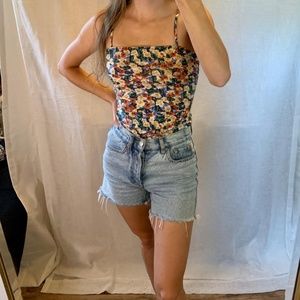 Multi colored floral cami bodycon bodysuit Size XS